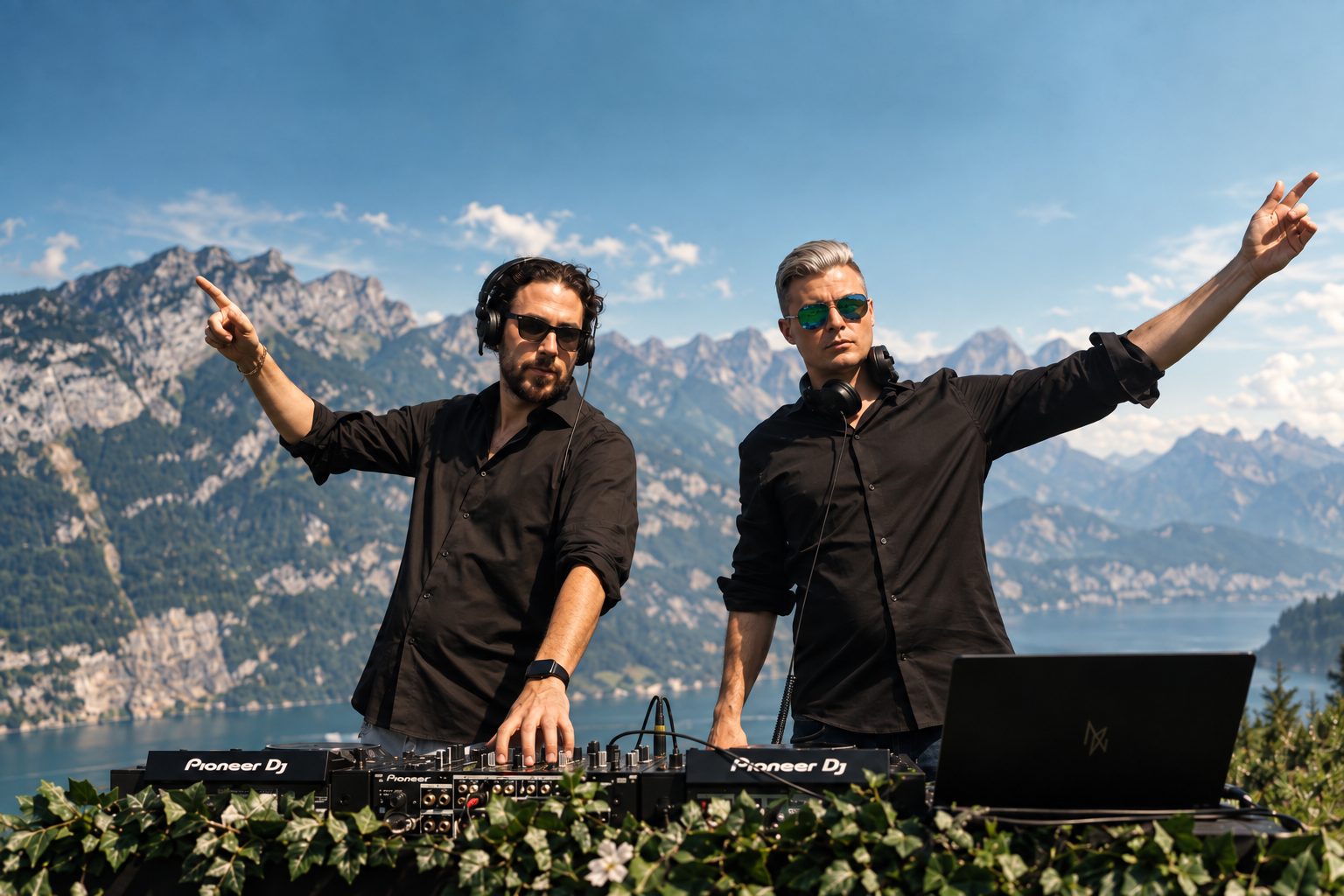 Black Void performing above Lake Walensee